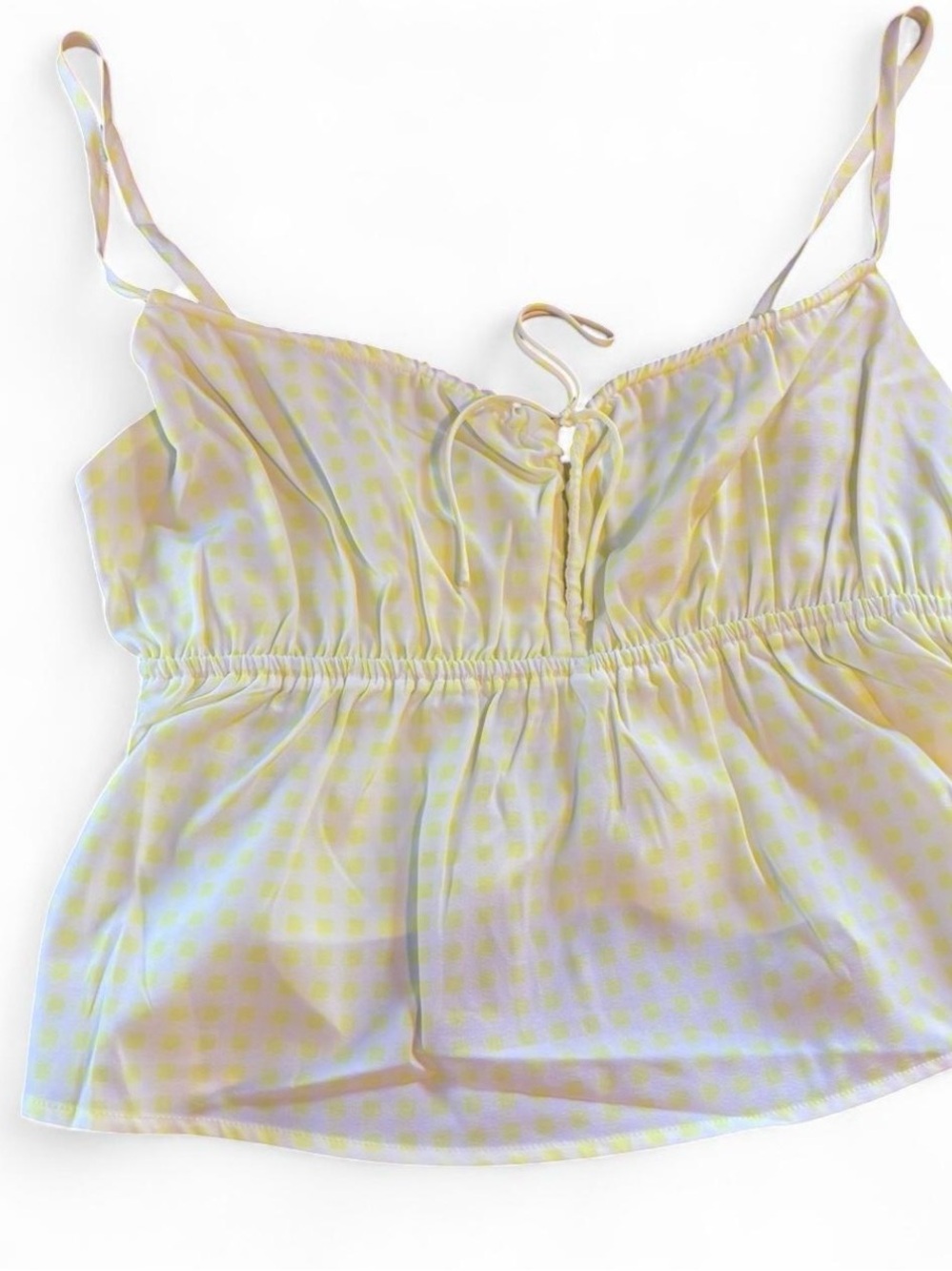 NWT Juicy Couture White Neon Yellow Babydoll Crop Top Size Women’s Top